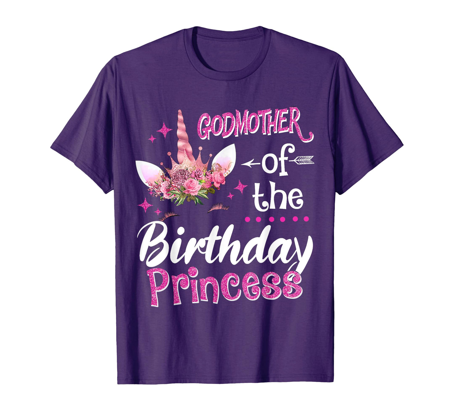 Godmother Of The Birthday Princess Unicorn Flower Mommy T-Shirt