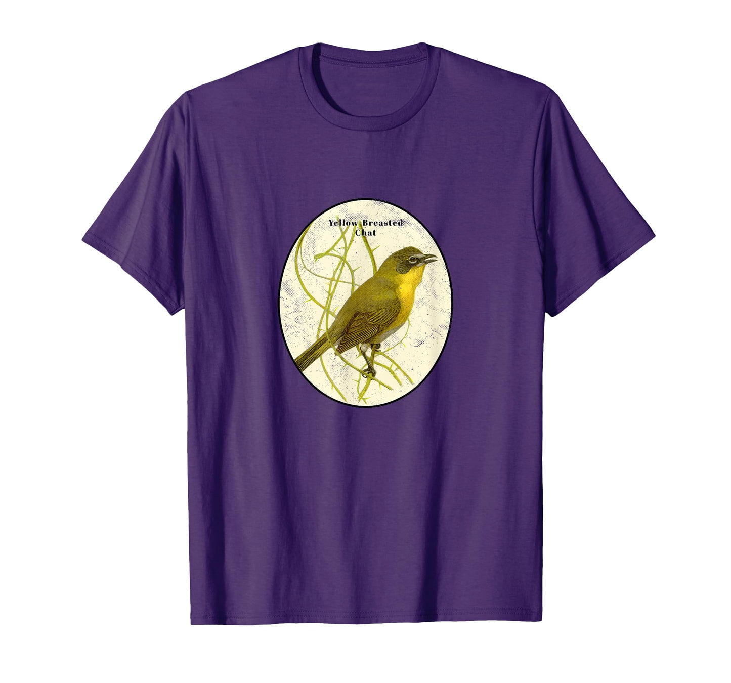 Retro Antique Yellow-Breasted Chat Vintage Bird Design T-Shirt