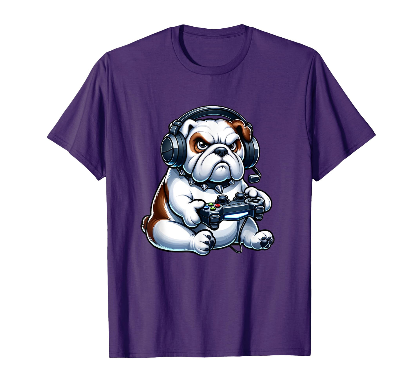 Cute Bulldog Gamer Video Games Funny Boys Girls Kids T-Shirt