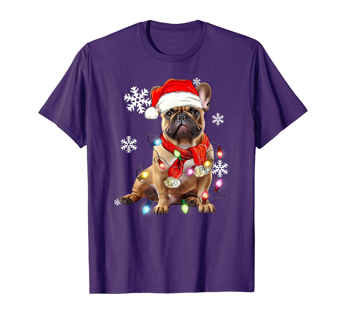 French Bulldog Dog Christmas Light Pajama Pet Xmas T-Shirt