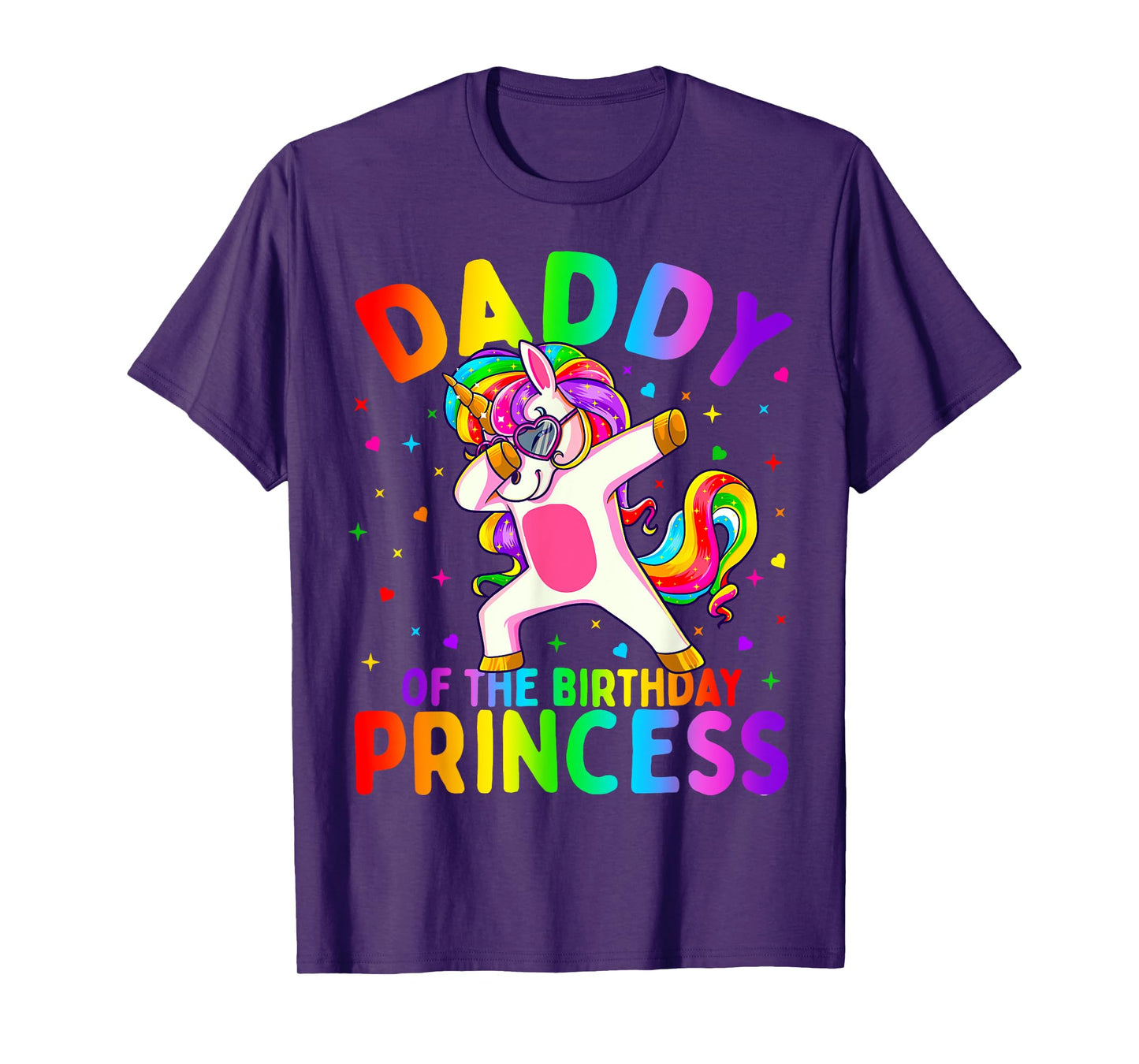 Daddy of the Birthday Princess Girl Dabbing Unicorn Dad T-Shirt