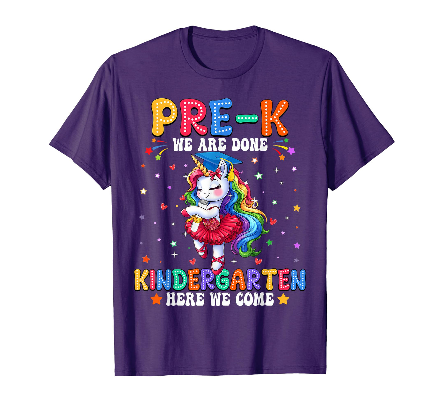 Preschool Graduation 2025 Pre-k Graduate Girls Unicorn Kids T-Shirt