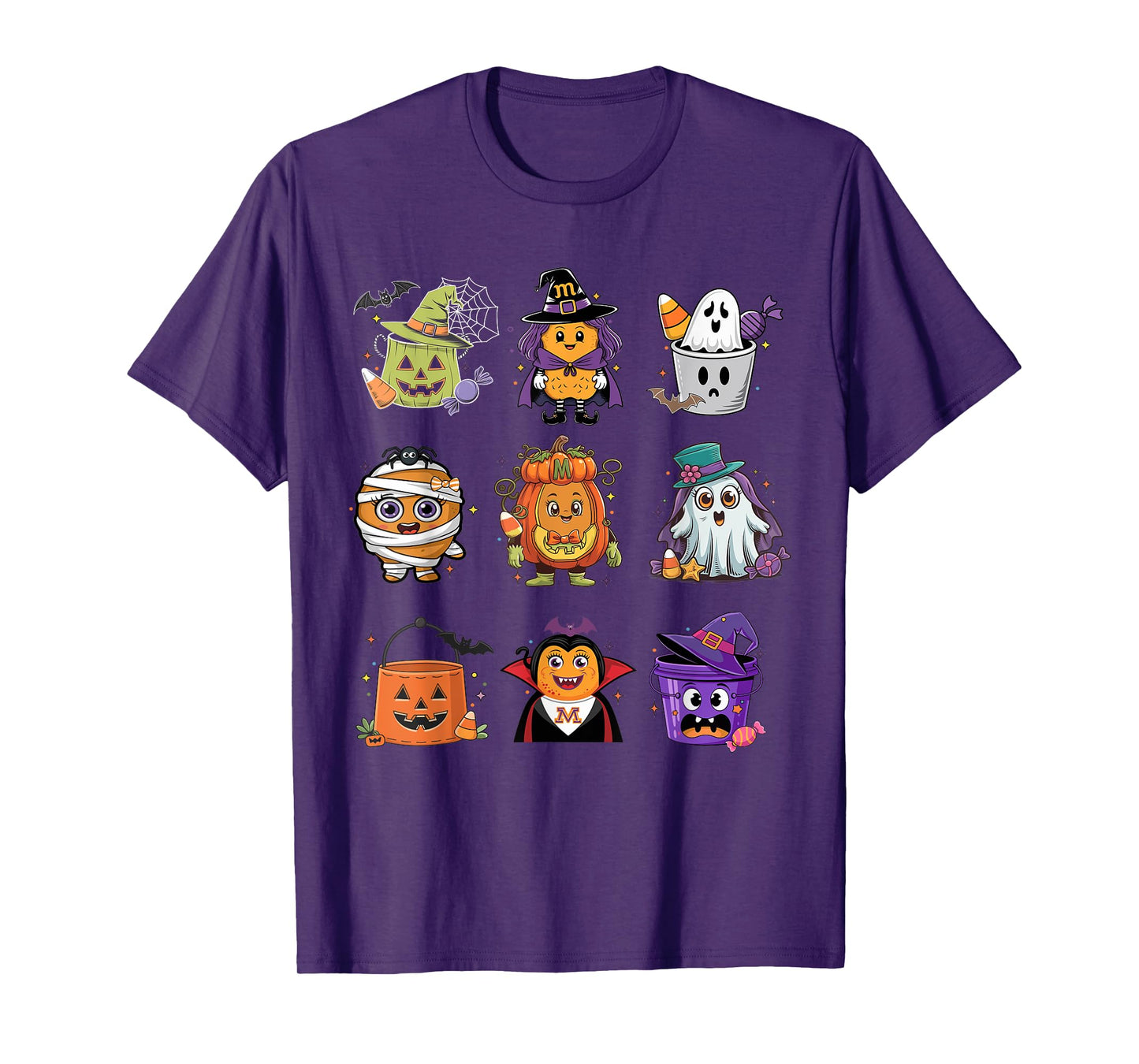 Cute Spooky Chicken Nuggets Pumpkin Halloween 90's Vintage T-Shirt