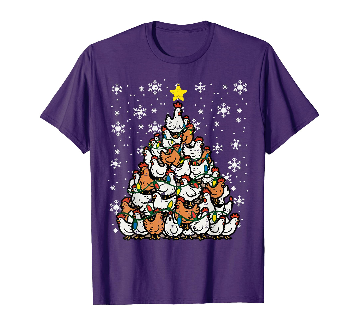 Christmas Chickens Xmas Tree Hens Farm Farmer Women Kids Men T-Shirt