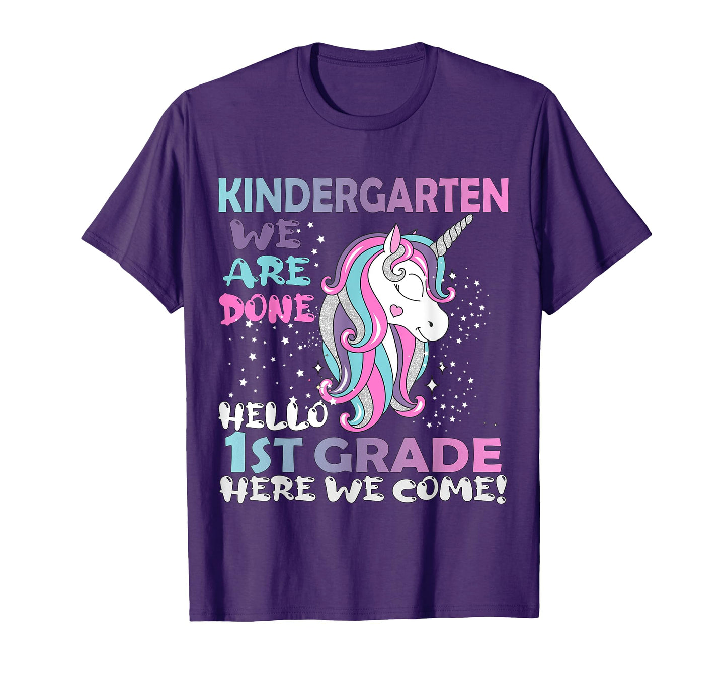 Goodbye Kindergarten Hello 1st grade Unicorn Girls 2023 Grad T-Shirt