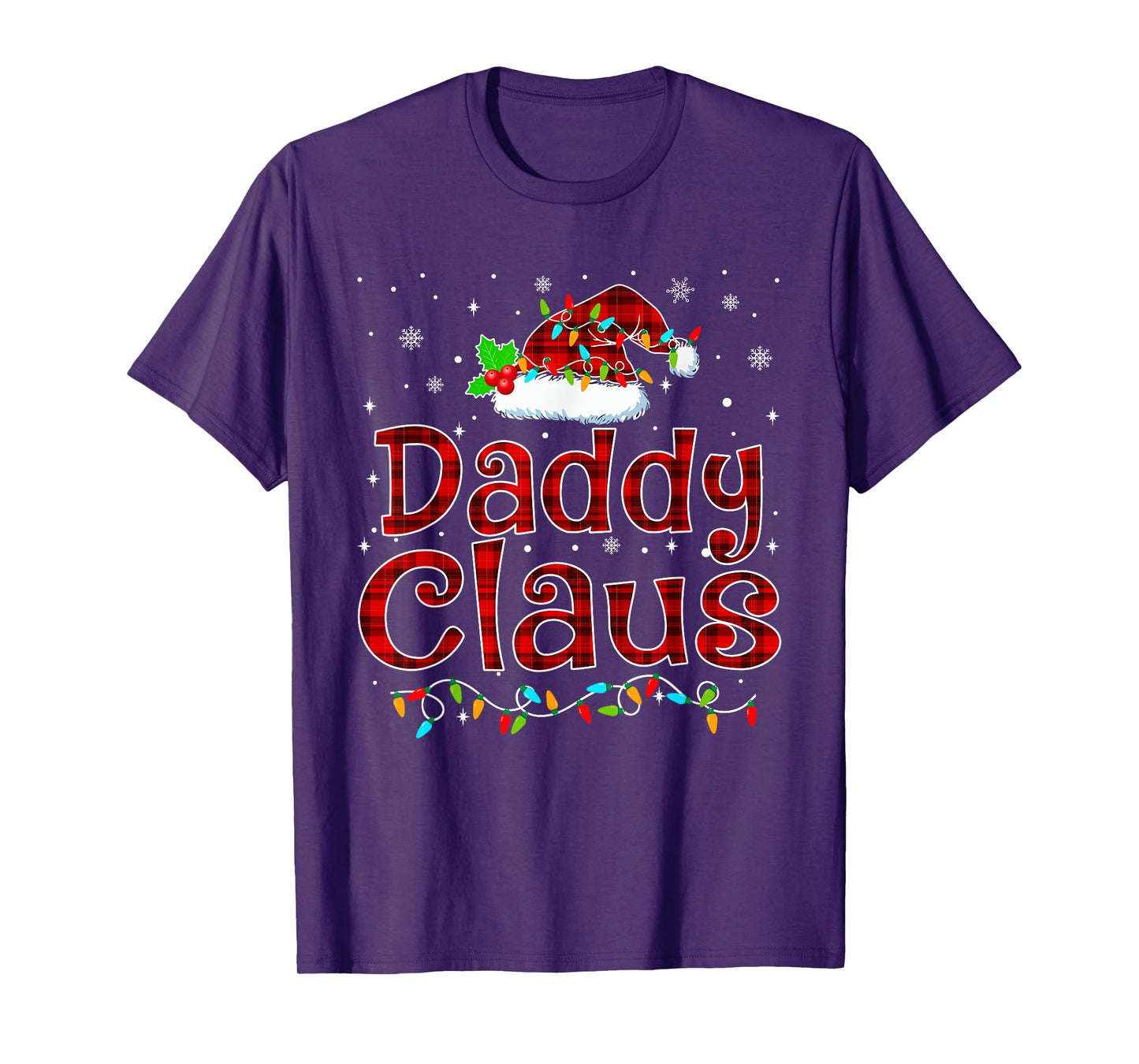 Daddy Claus Christmas Pajama Matching Family Xmas Lights T-Shirt