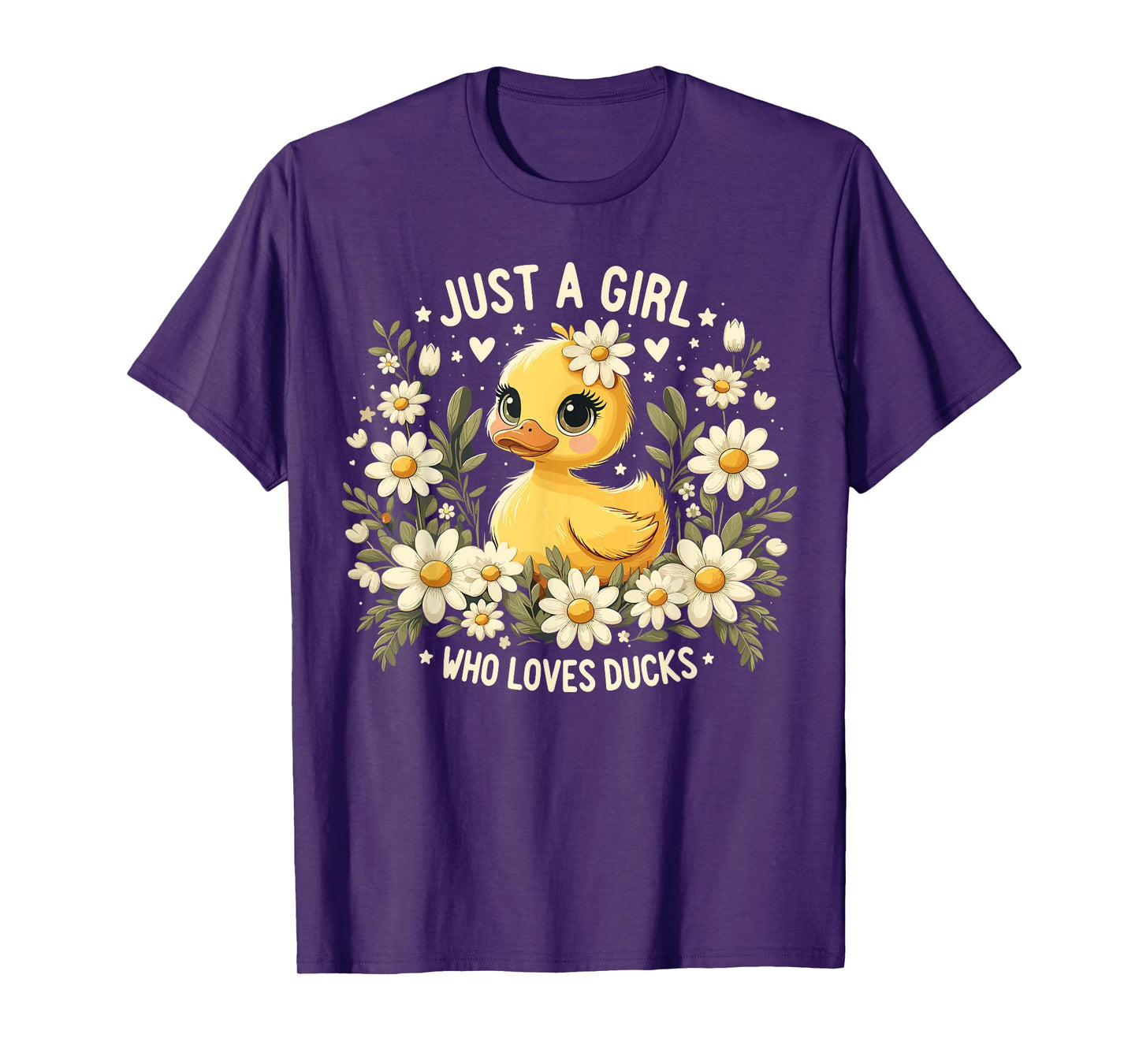 Just a Girl Who Loves Ducks Girl Cute Funny Duck T-Shirt