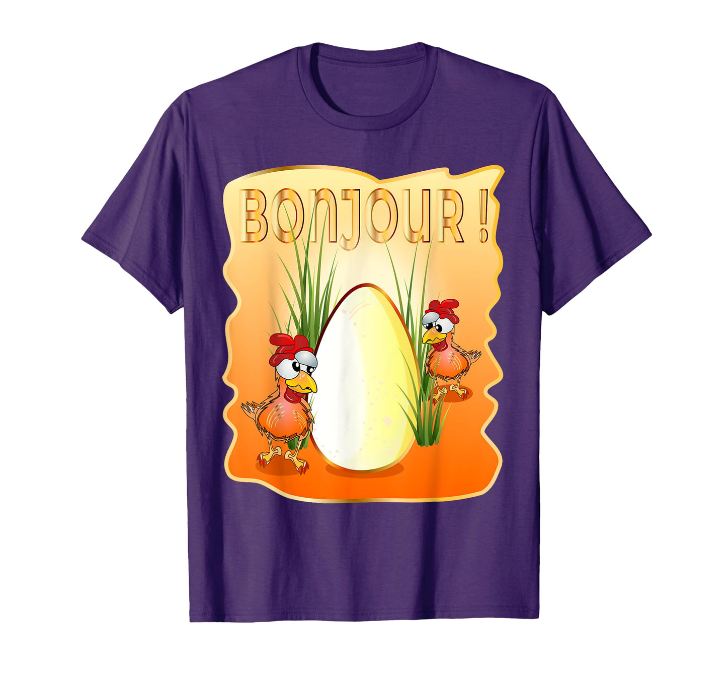 FRENCH CHICKEN HAPPY EASTER EGGS GREETINGS BONJOUR FRANCE T-Shirt