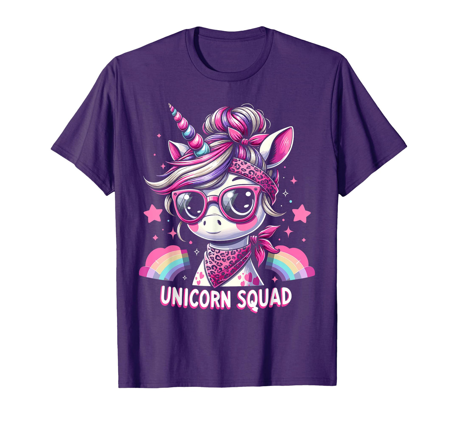 Unicorn Squad - Graceful Unicorn with leopard Bandana T-Shirt