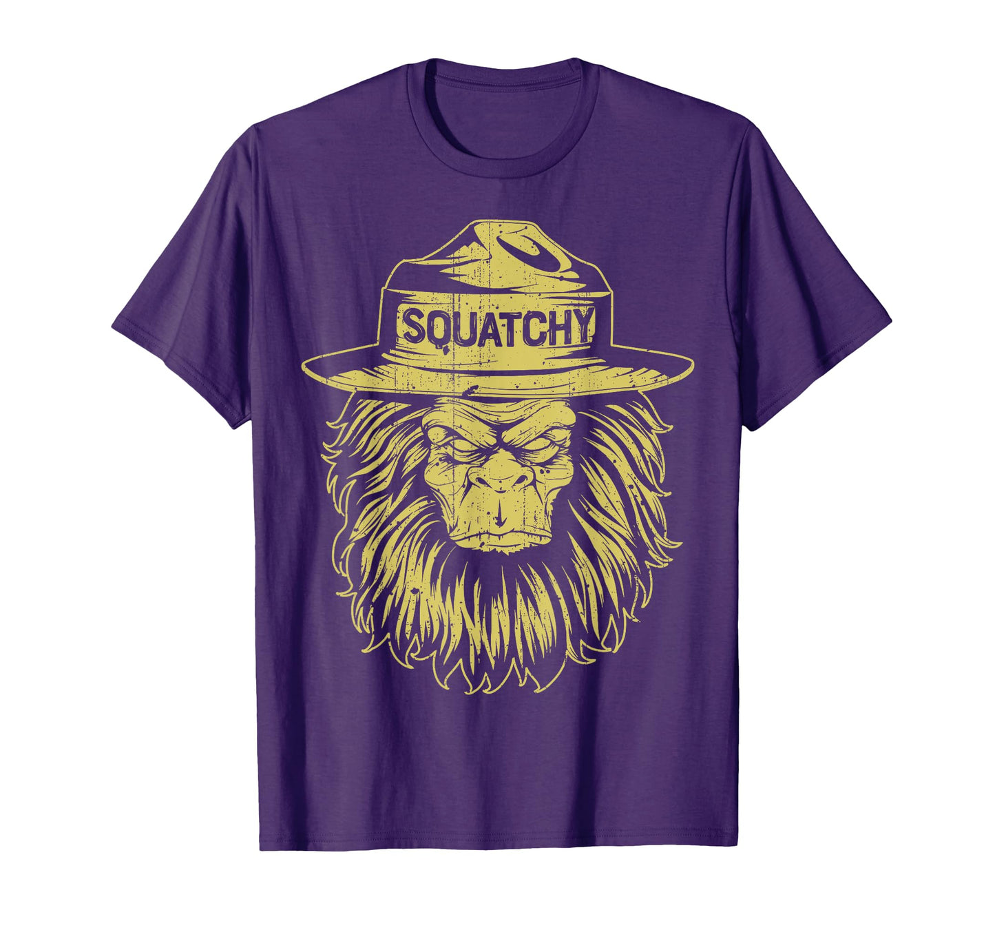 Bigfoot Squatchy Sasquatch Hat Smokey Retro Vintage Bear T-Shirt