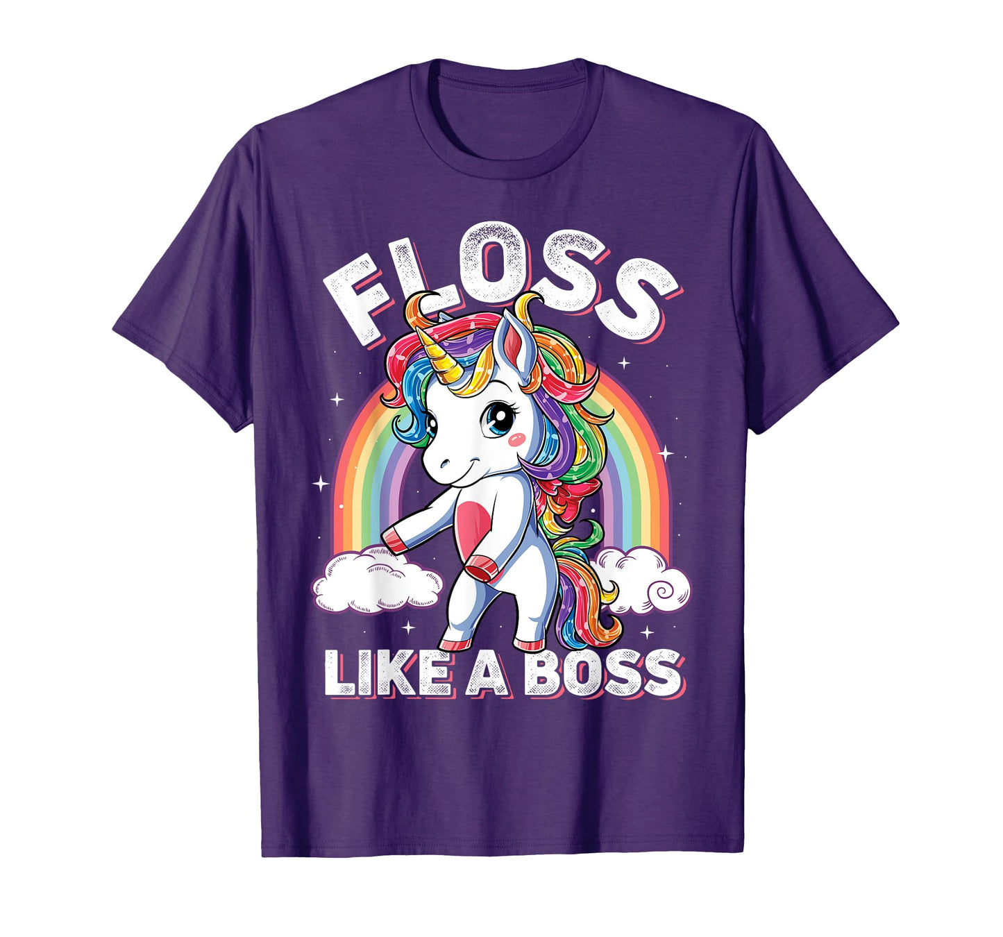 Unicorn Floss Like A Boss T shirt Girls Rainbow Flossing Tee T-Shirt