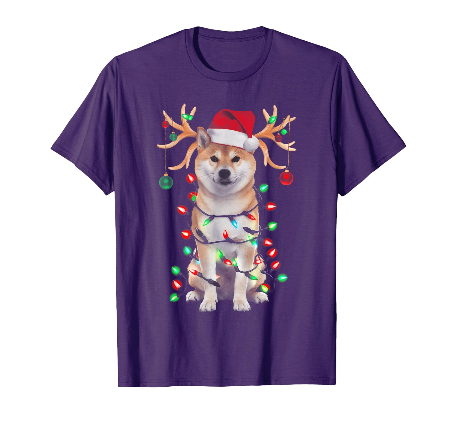 Shiba Inu Christmas Tree Shirt Shiba Inu Santa Hat Lover T-Shirt