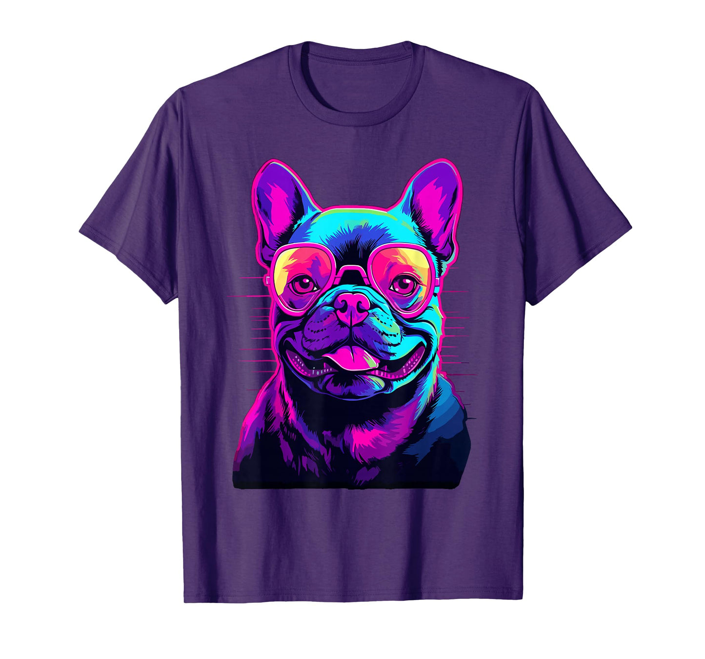 French Bulldog Synthwave Vaporwave T-Shirt