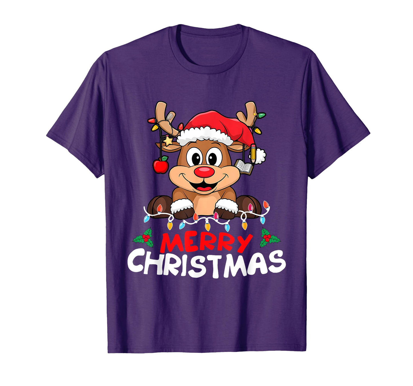 Merry Christmas Reindeer Xmas Family Women Men Funny T-Shirt