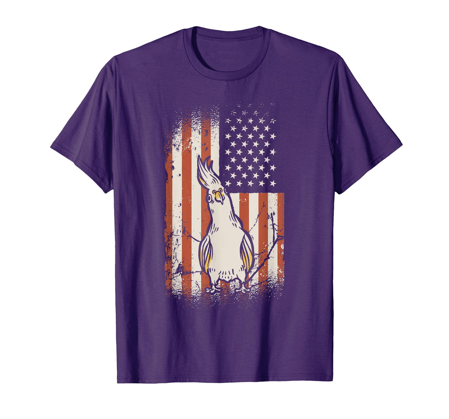 Cockatiel American Flag Bird Lover Patriotic Cockatiel T-Shirt