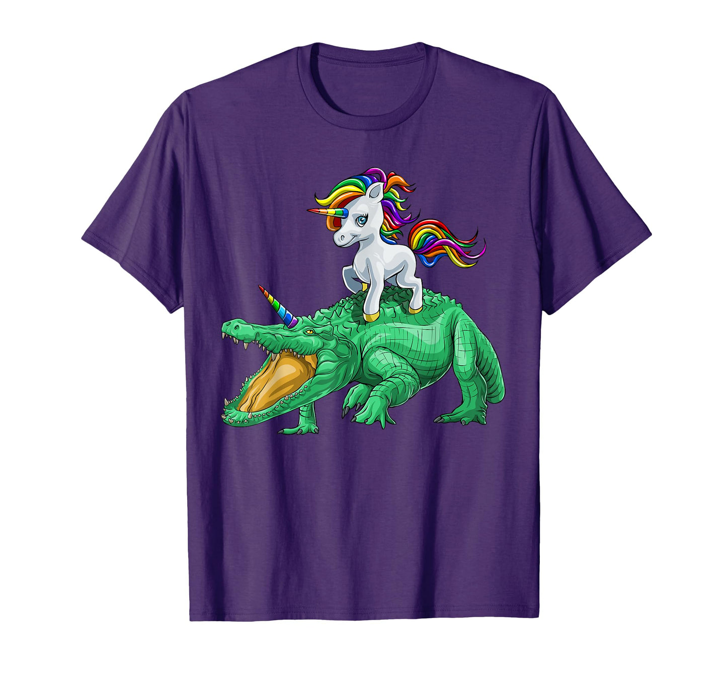 Unicorn Riding Crocodile Alligator Reptile Animal T-Shirt