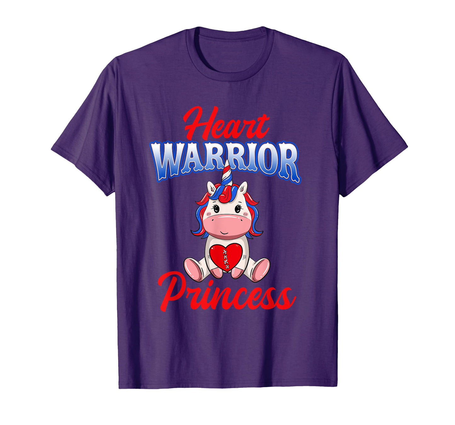 Unicorn Heart Warrior Princess CHD Awareness Shirts Girls T-Shirt