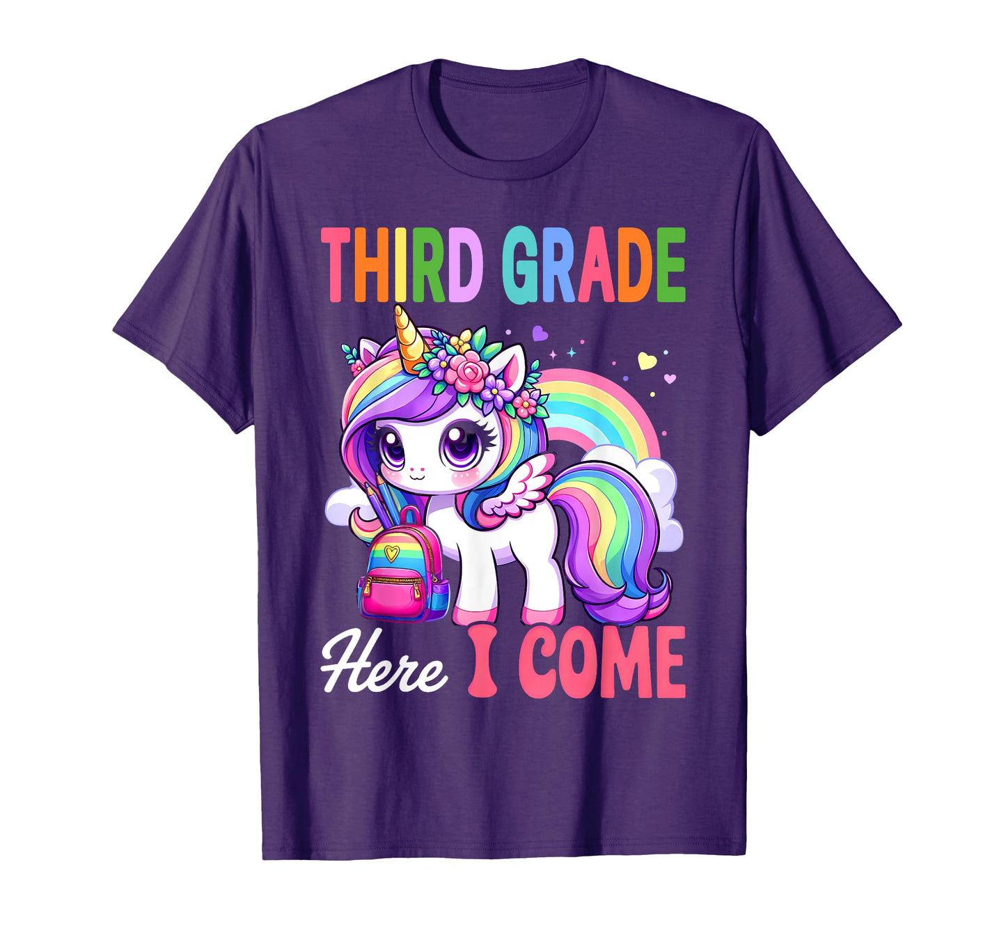 3rd Grade Shirts For Girls Unicorn Third Grade Here I Come T-Shirt
