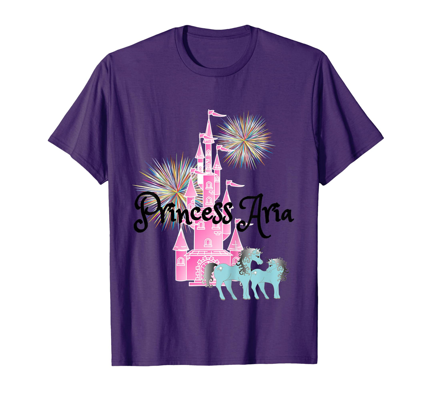 Kids Princess Aria Name Girls Personalized Custom T-Shirt