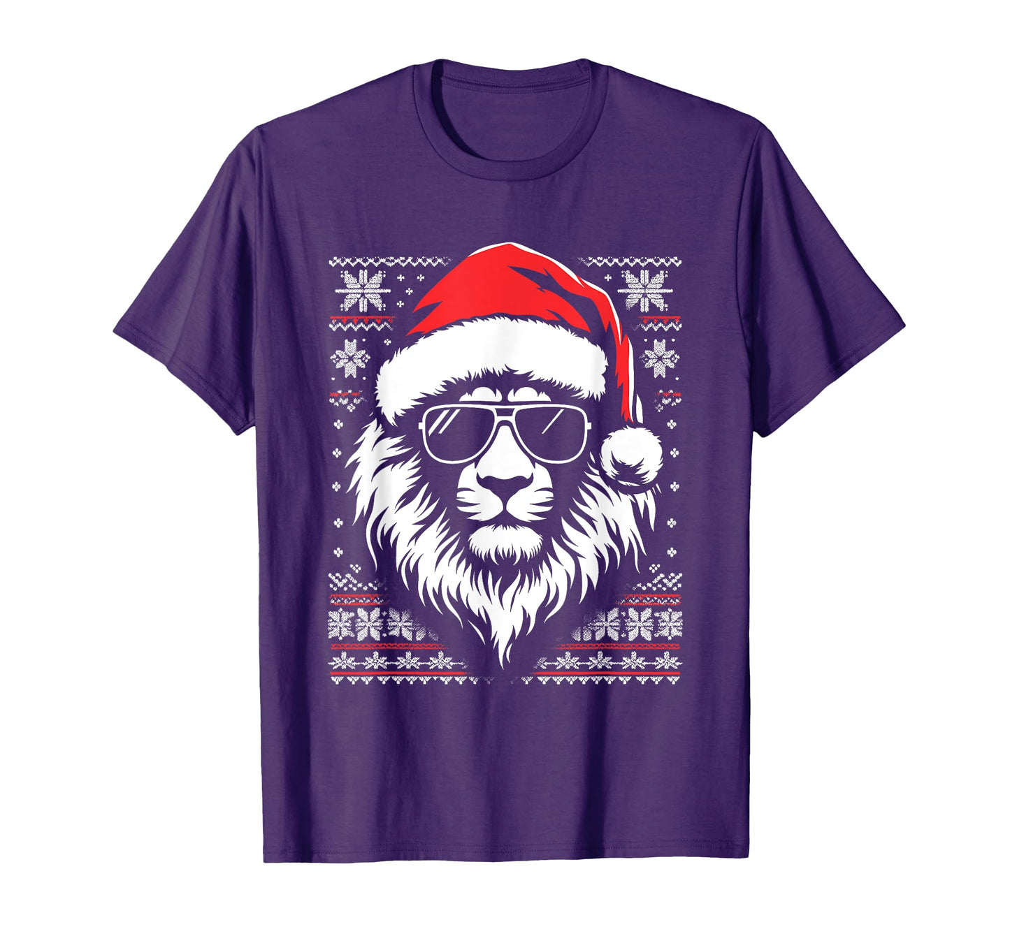 Lion King Santa Hat - Vintage Lion Xmas Ugly Christmas T-Shirt