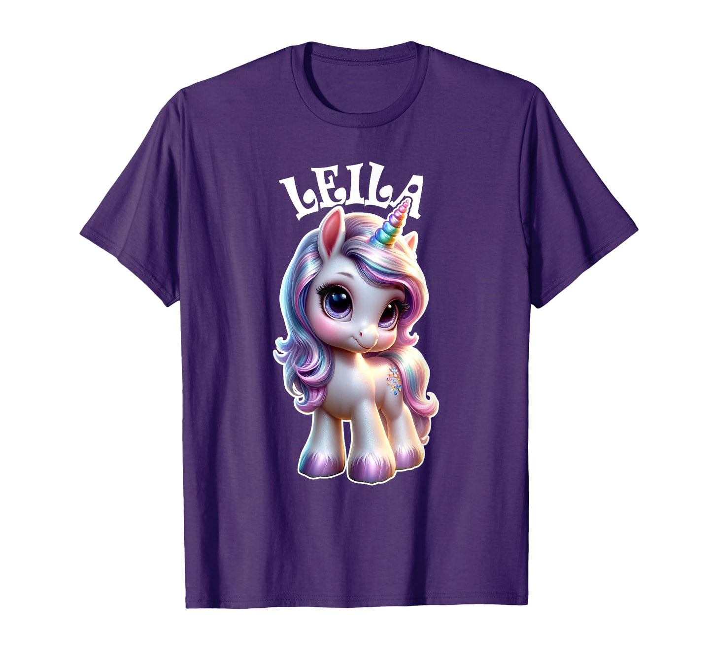 Leila Cute Unicorn Design for Girls Name Leila T-Shirt