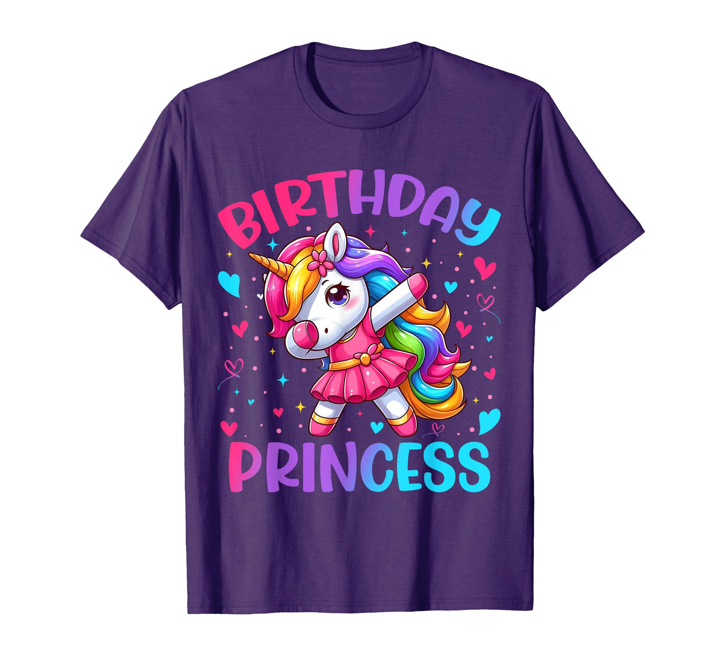 Birthday Princess Unicorn Dabbing Party Girls Kids T-Shirt