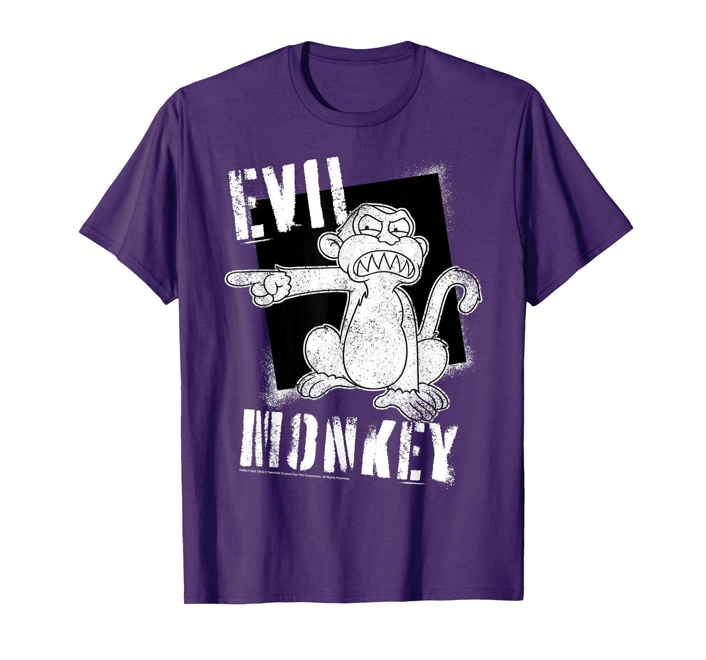 Family Guy Evil Monkey Angry Distressed Big Chest Poster T-Shirt