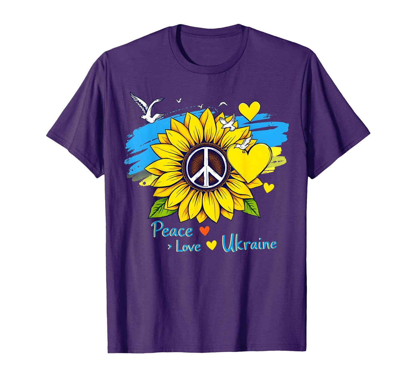 Sunflower Ukraine Flag Map Peace Love Ukraine Ukrainian T-Shirt