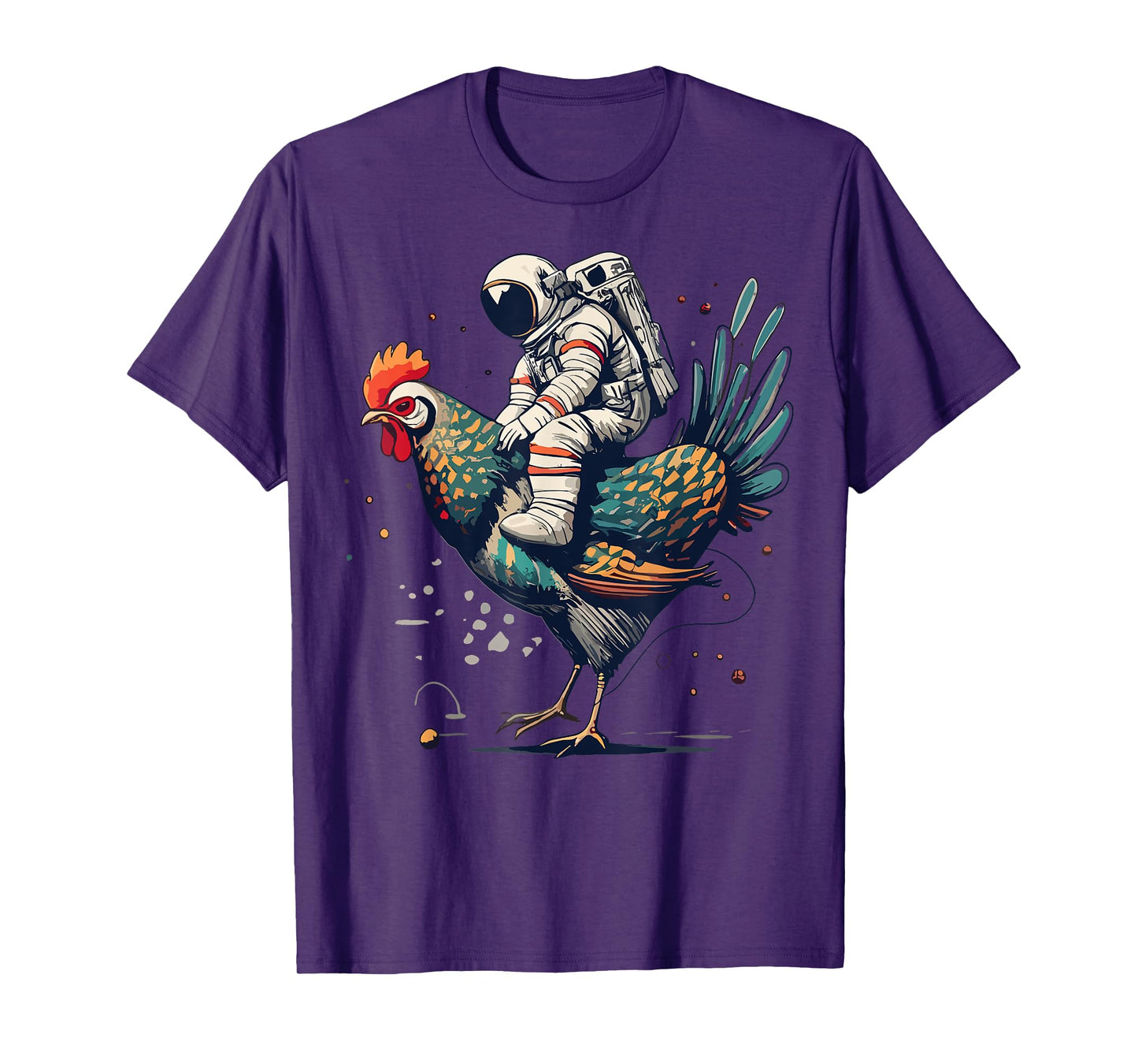 Astronaut on a chicken in space T-Shirt