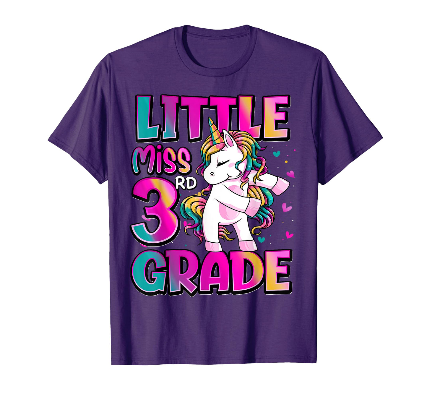Little Miss 3rd Grade Unicorn Back To School 3rd Grade Girls T-Shirt