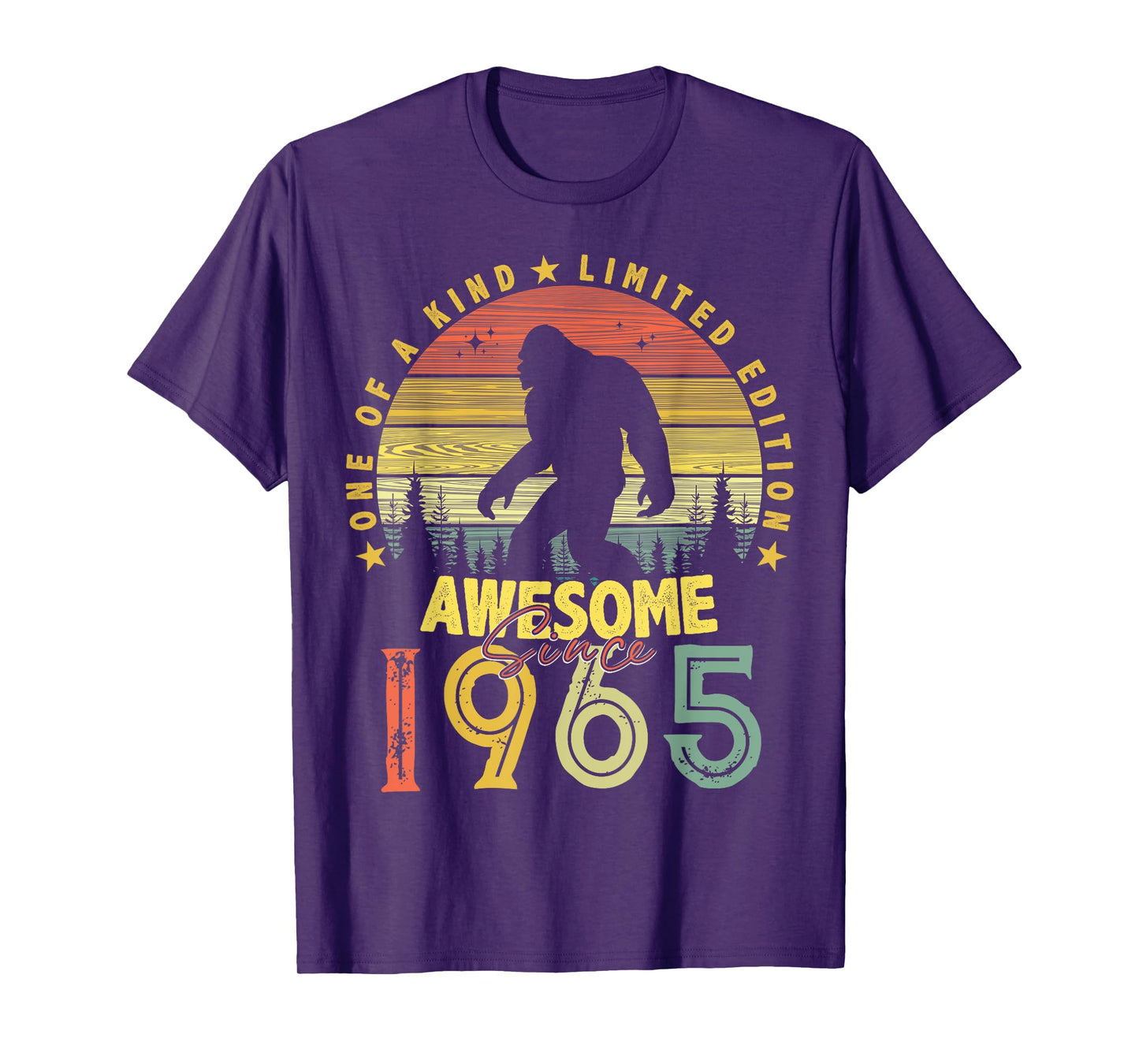 Awesome Since 1965 59th Birthday Gifts Bigfoot Born in 1965 T-Shirt