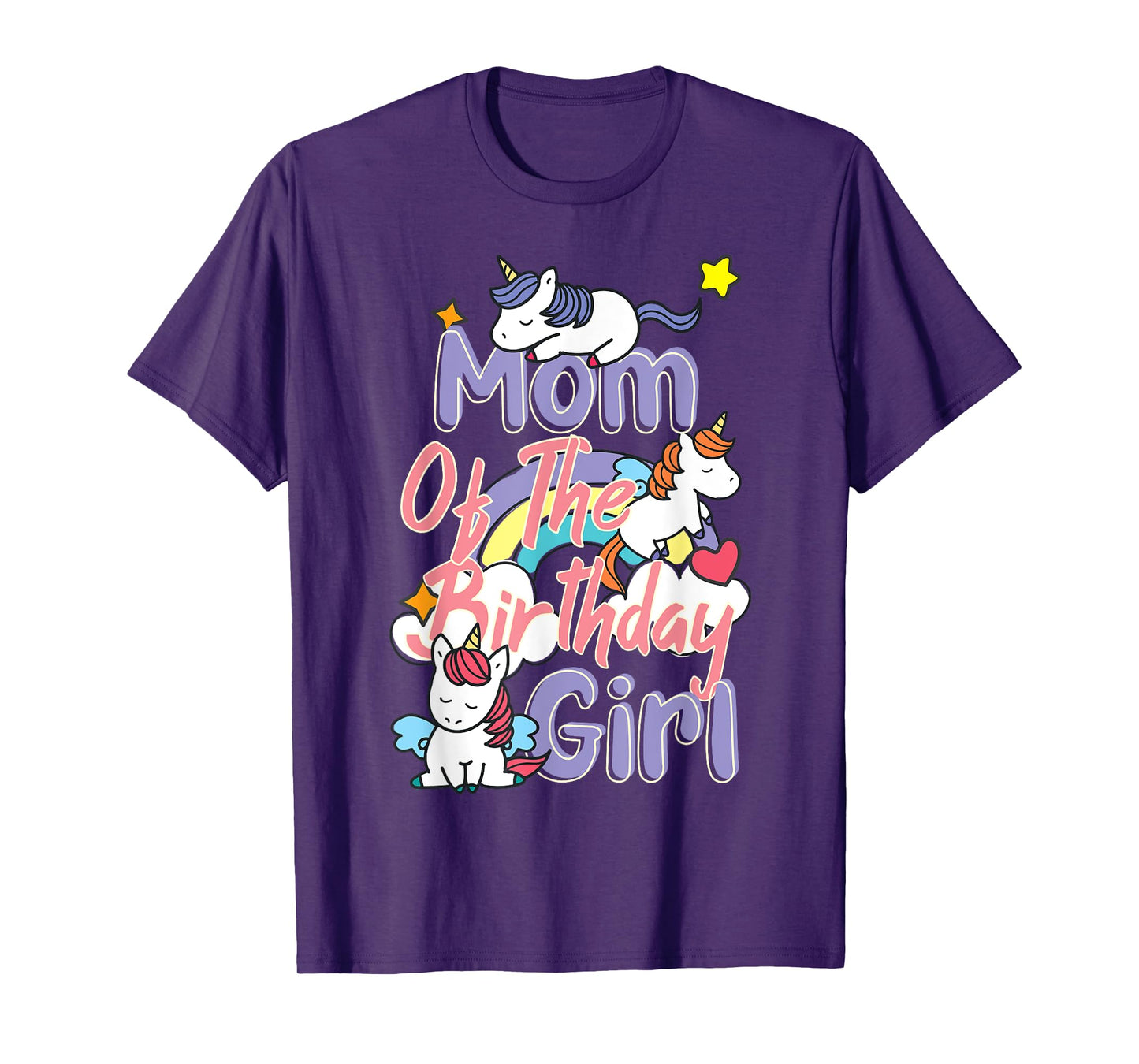 Mom Of The Birthday Girl Unicorn Matching Family T-Shirt