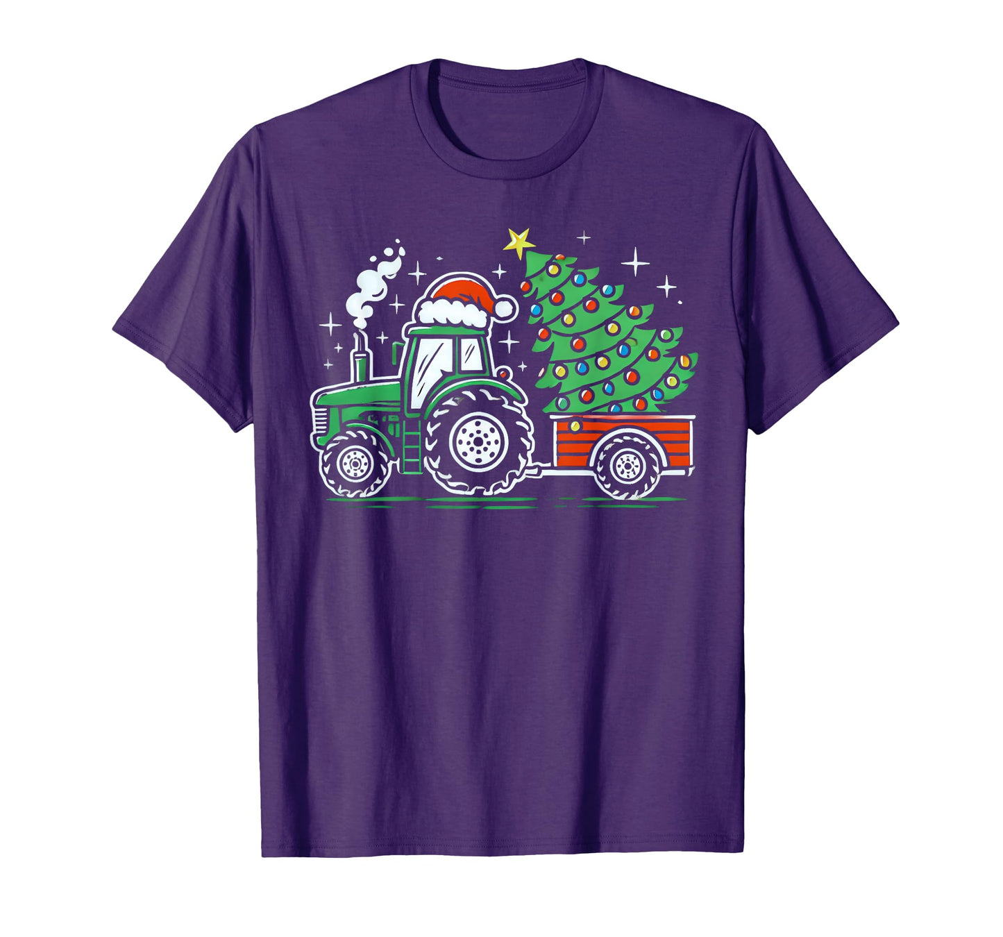 Farm Truck Christmas Tree Tractor Farmer Xmas Boys Kids T-Shirt