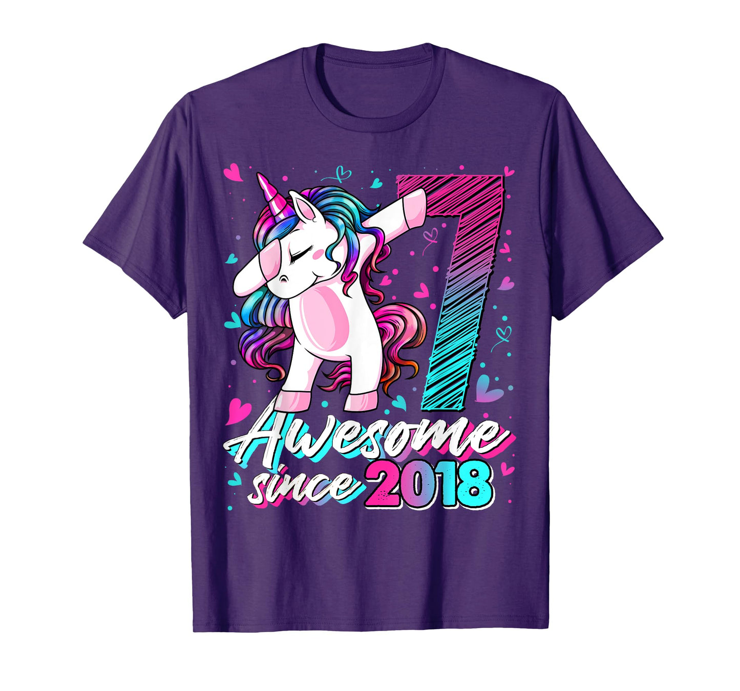 7 Year Old Unicorn Gifts For Girls 7th Birthday Girl Party T-Shirt