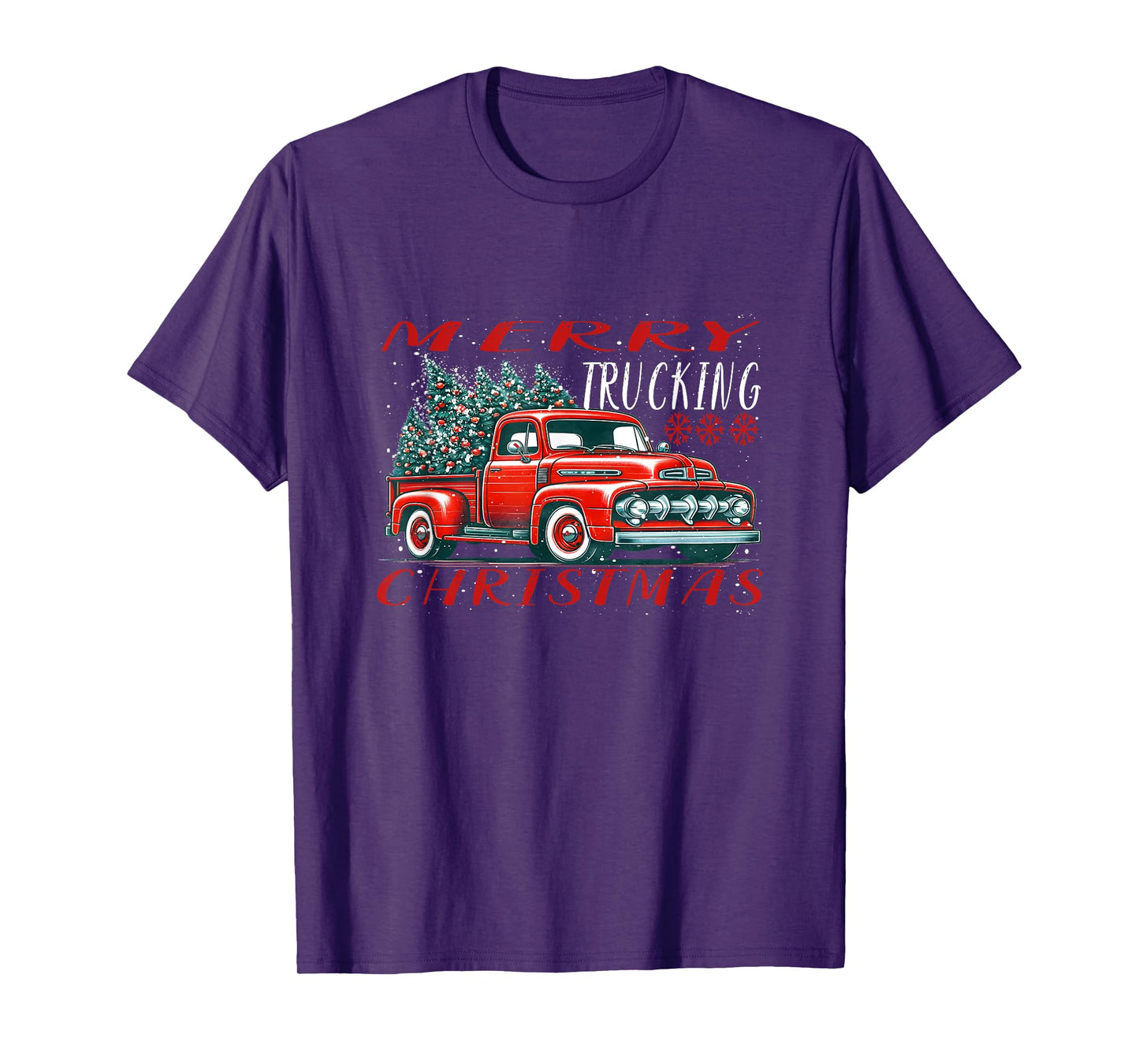 Red Retro Truck with Christmas tree T-Shirt