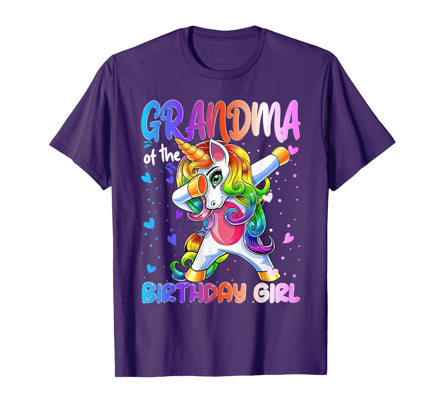 Grandma of the Birthday Princess Girl Dabbing Unicorn T-Shirt