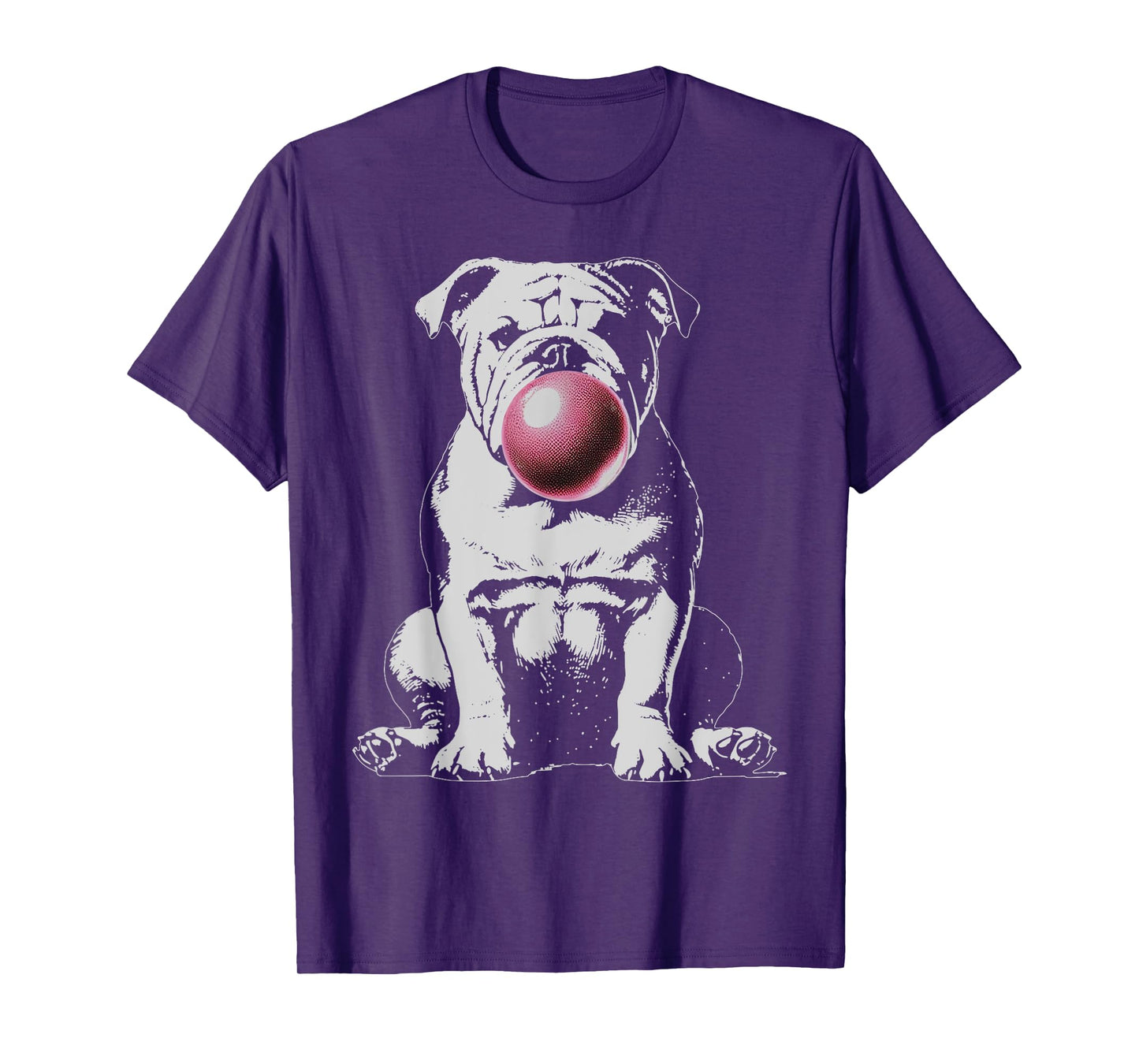 Vintage English Bulldog Blowing Bubble Mom Dog Dad Graphic T-Shirt for Men Women Kids
