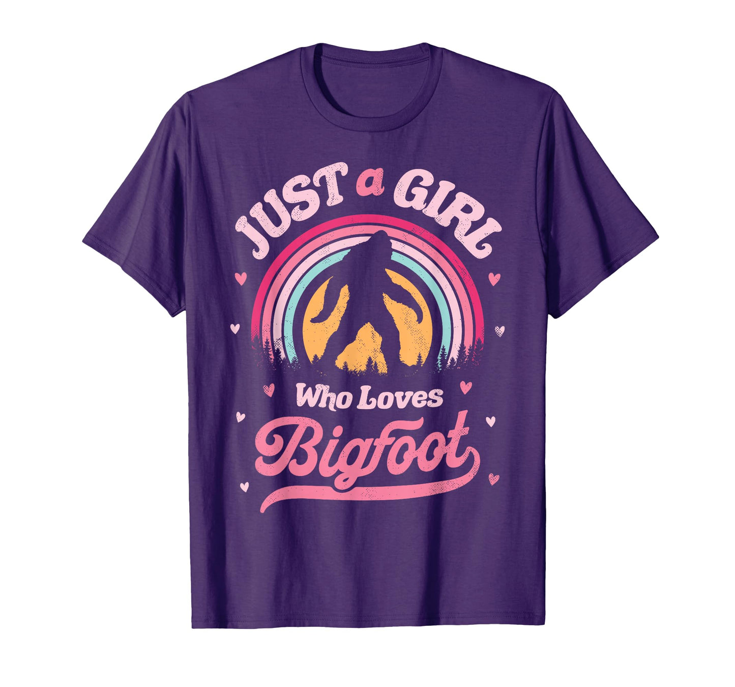 Bigfoot Just A Girl Who Loves Sasquatch Funny Retro Vintage T-Shirt