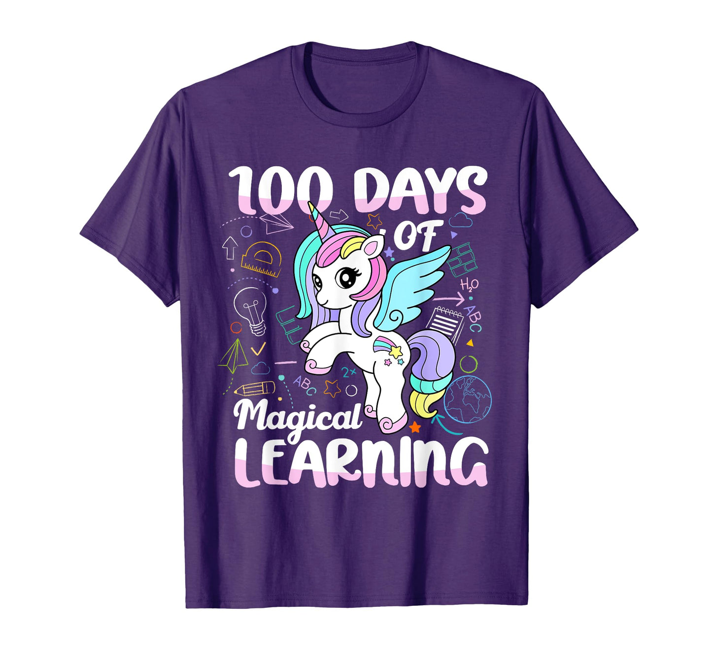 100 Days of Magical Learning Unicorn 100th Day School Girls T-Shirt