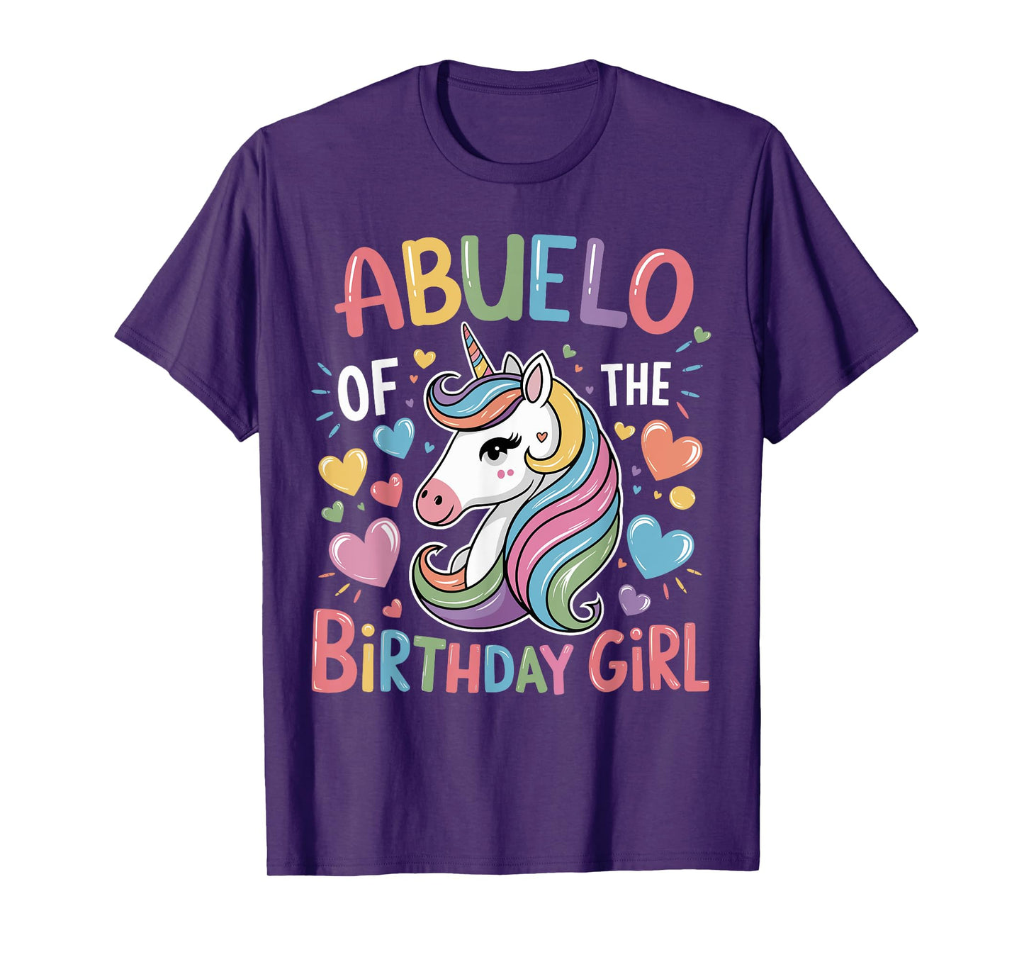 Abuelo of The Birthday Girl Matching Unicorn Bday Grandpa T-Shirt