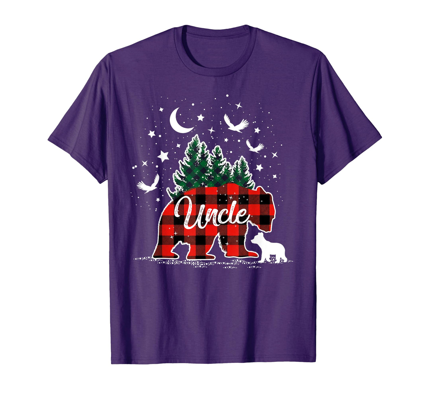 Wildlife Nature Uncle Bear Red Buffalo Plaid Christmas Pjs T-Shirt