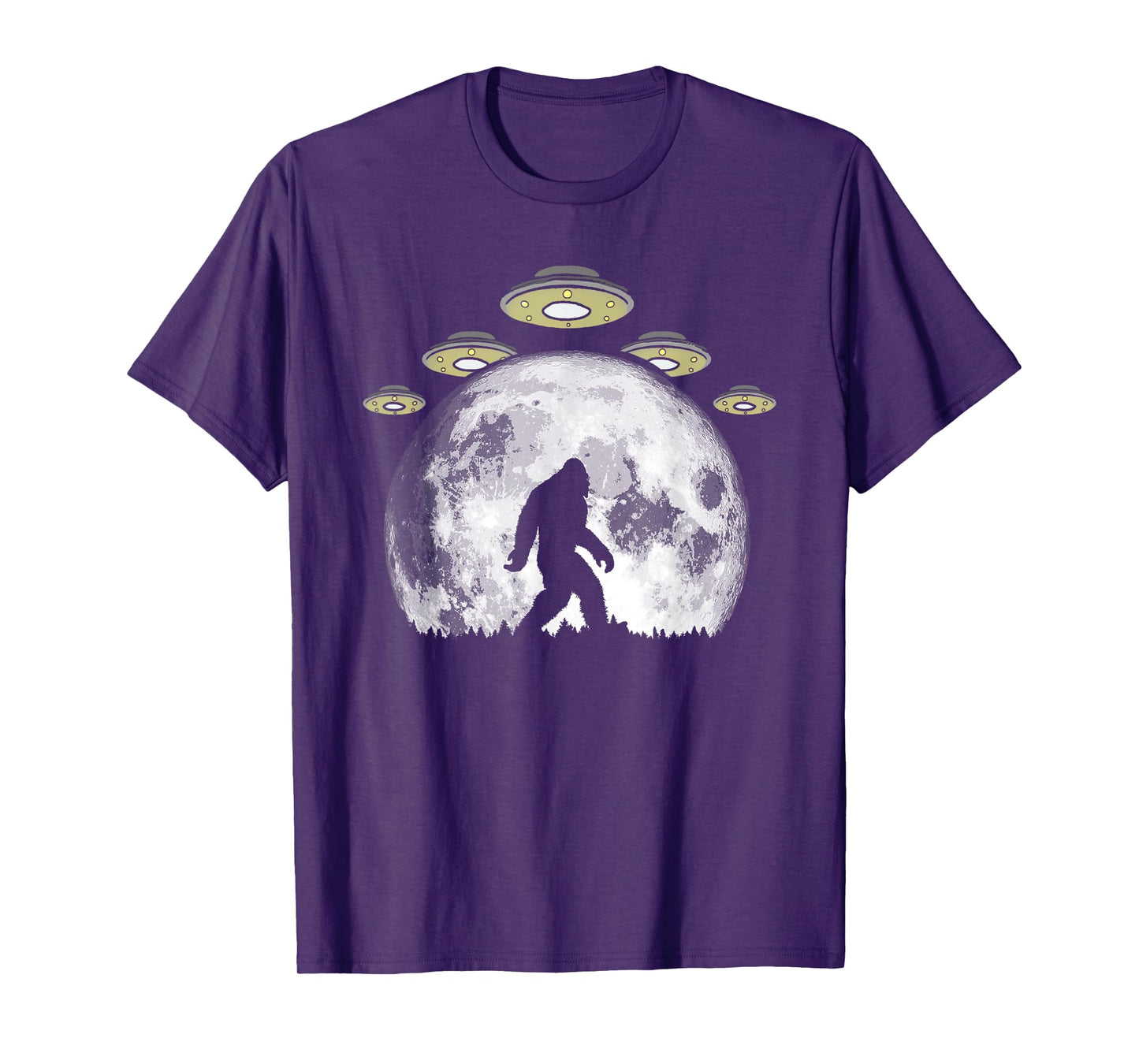 Bigfoot and UFO Armada & Full Moon T-Shirt
