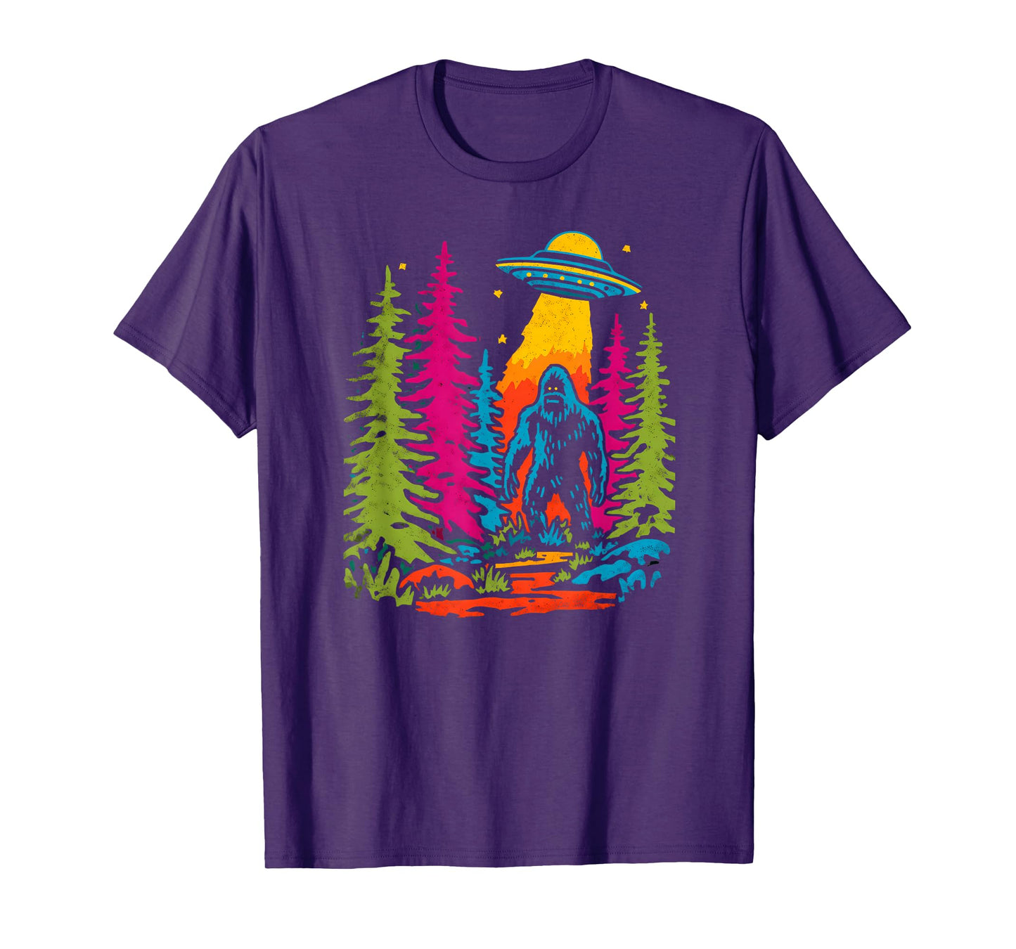 Funky Sasquatch Bigfoot Vintage UFO Abduction Cryptozoology T-Shirt