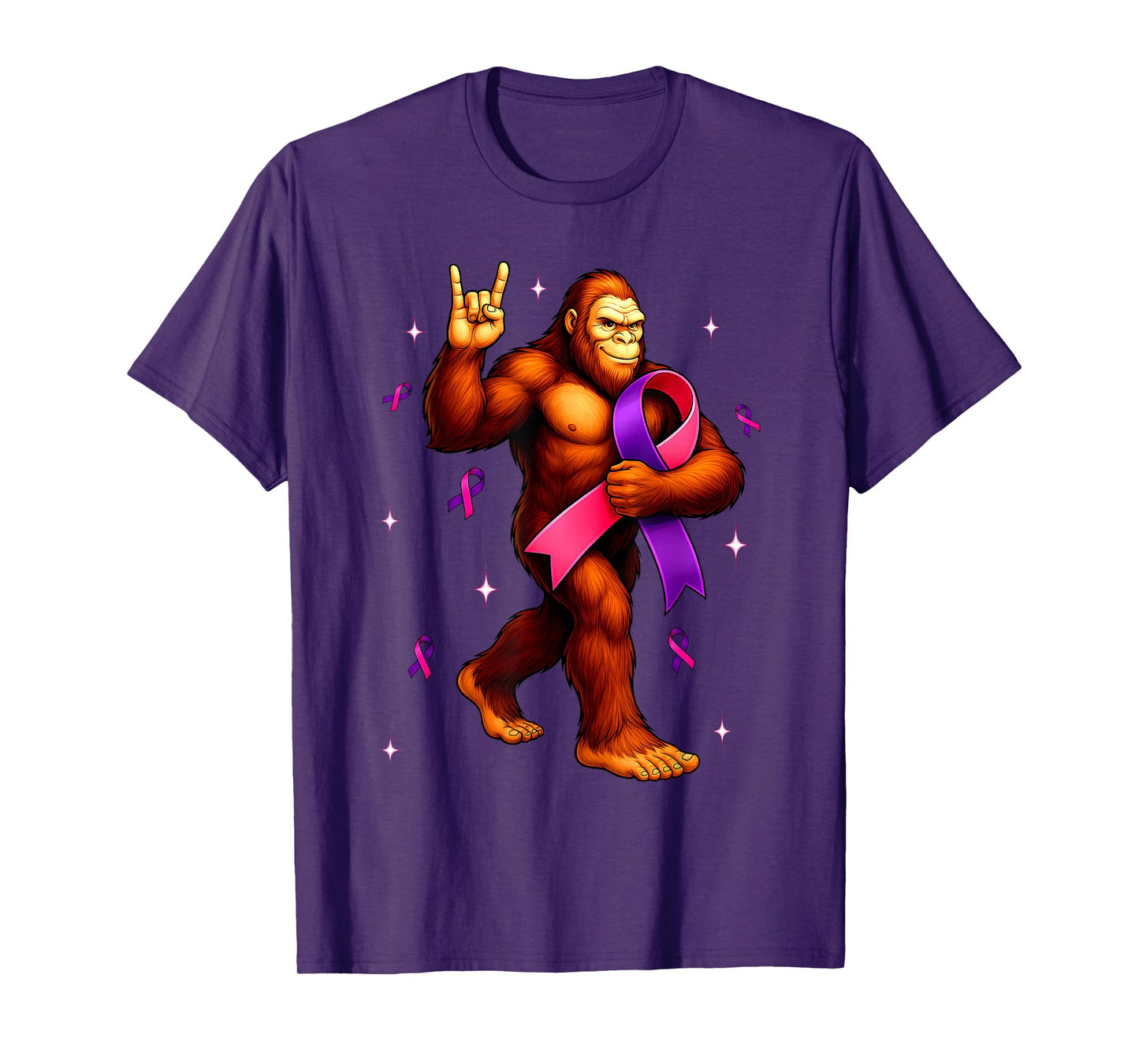 Domestic Violence Breast Cancer Awareness Warriors Bigfoot T-Shirt