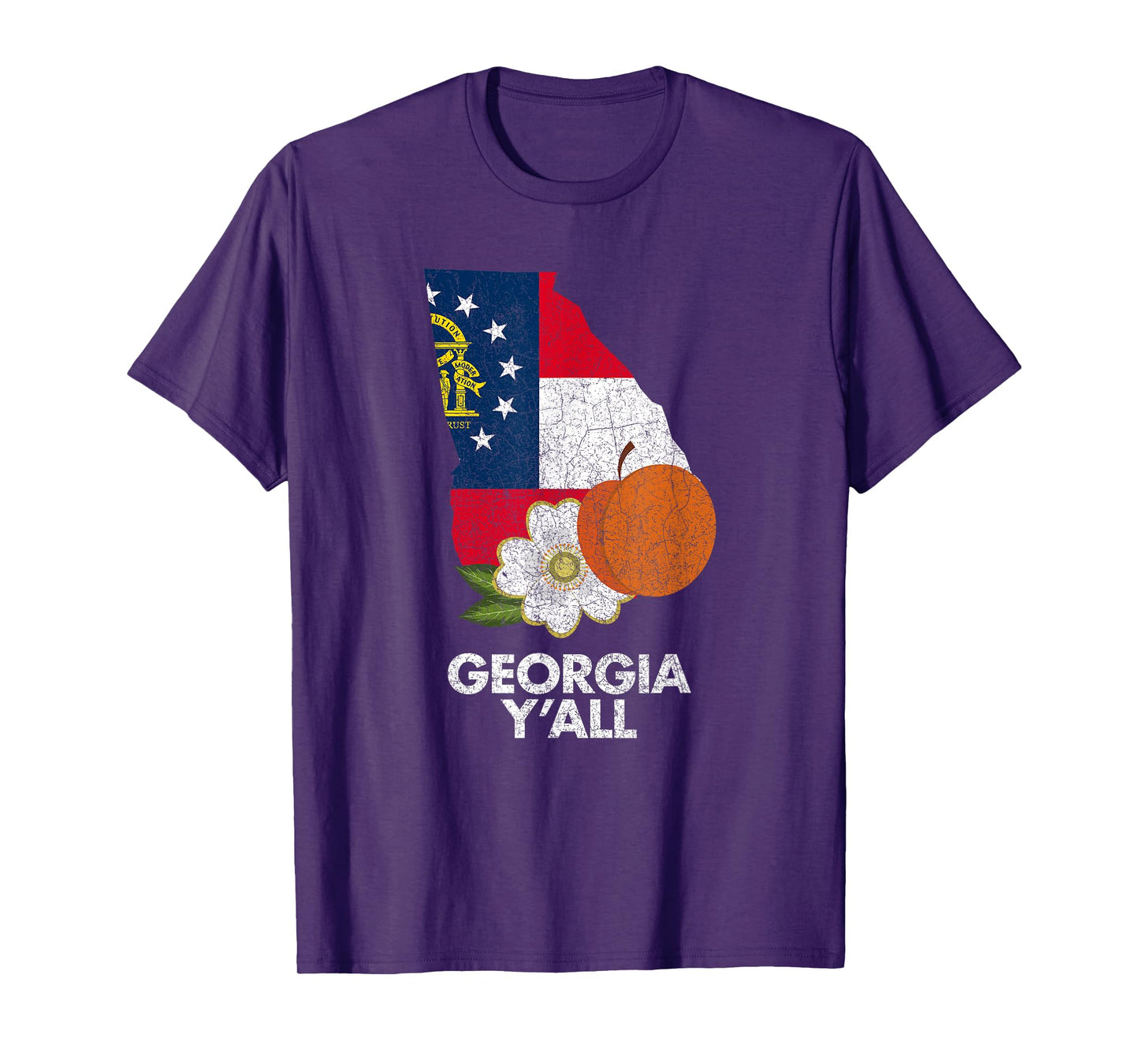 Vintage State of Georgia T-shirt Flag Peach Y'all T-Shirt