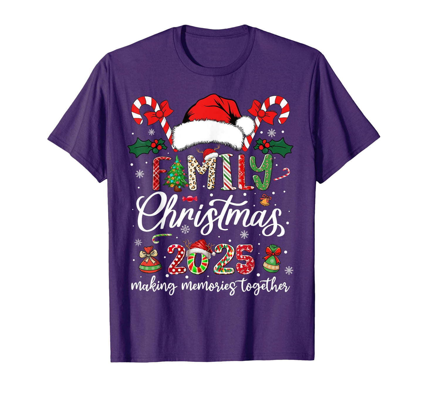 Family Christmas 2025 Matching Squad Santa Elf Funny Xmas T-Shirt
