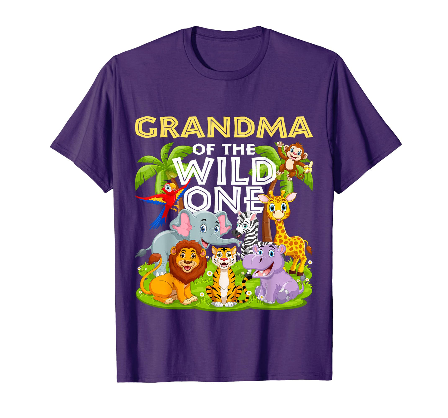 Grandma Of The Wild One Birthday Zoo Animal Safari Jungle T-Shirt