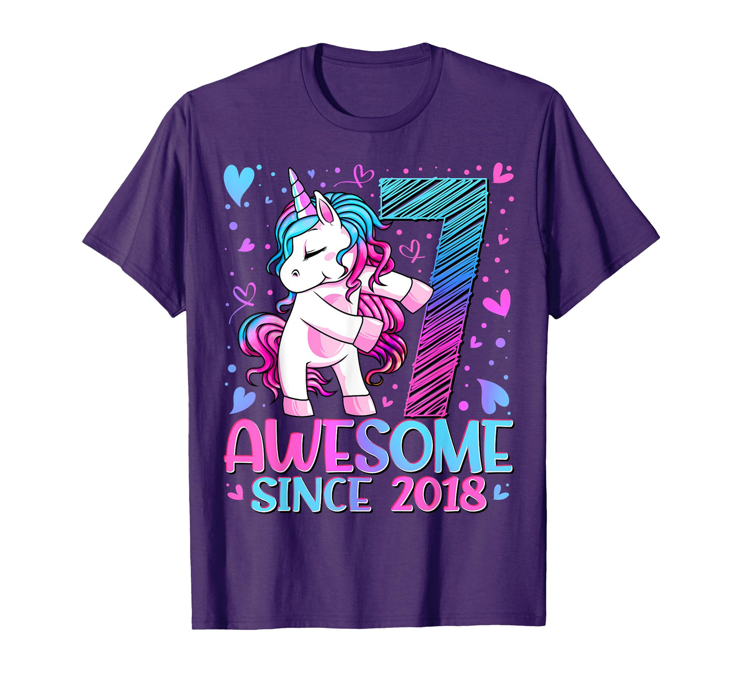 7 Year Old Unicorn Gifts For Girls 7th Birthday Girl Party T-Shirt