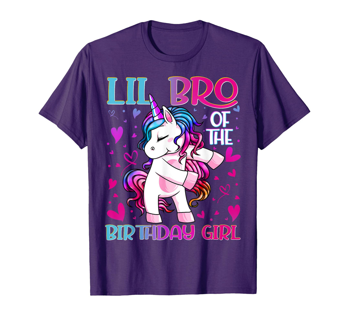 Lil Bro of the Birthday Girl Flossing Unicorn Little Brother T-Shirt