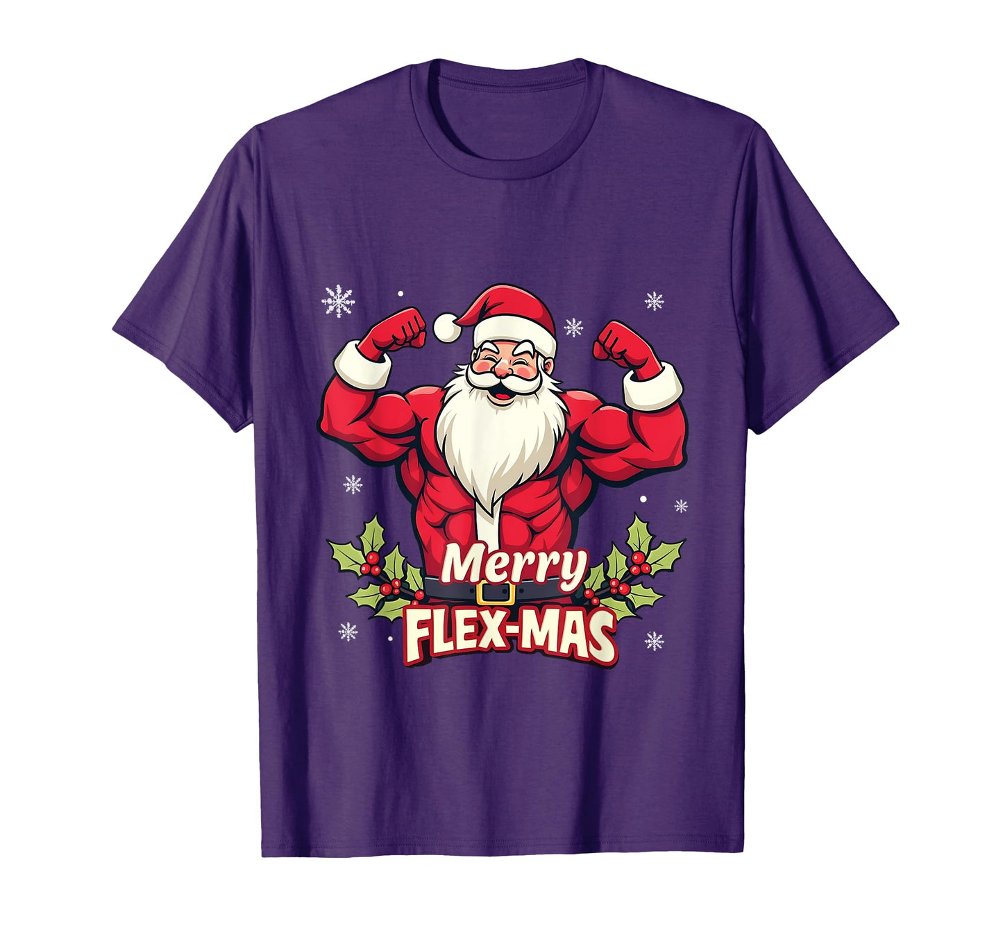 Merry Flex-Mas Muscles For Christmas Santa Fitness Gym Xmas T-Shirt